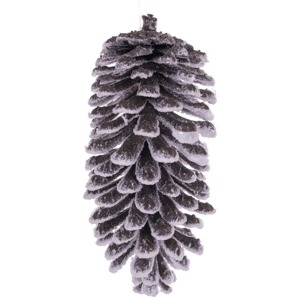 Vickerman 7" Snowy Glitter Pinecone Ornament 3 per bag.