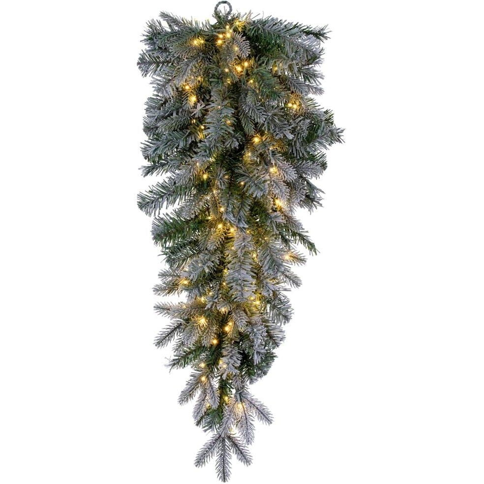 Vickerman 36" Frosted Douglas Fir Artificial Pre-Lit Warm White 3mm Low Voltage LED Wide Angle Lights.