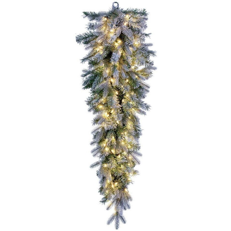 Vickerman 48" Frosted Douglas Fir Artificial Pre-Lit Teardrop with Warm White LED Lights.