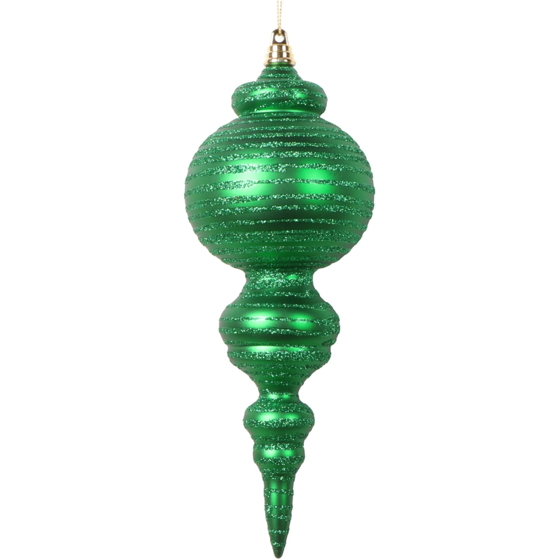 Vickerman 10" Matte Green Finial Ornament 2 per bag.