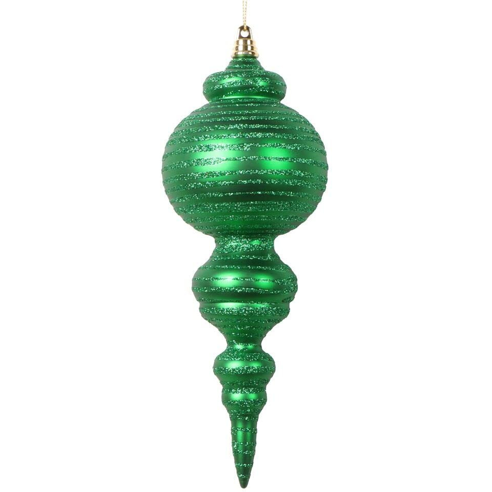 Vickerman 10" Matte Green Finial Ornament 2 per bag.