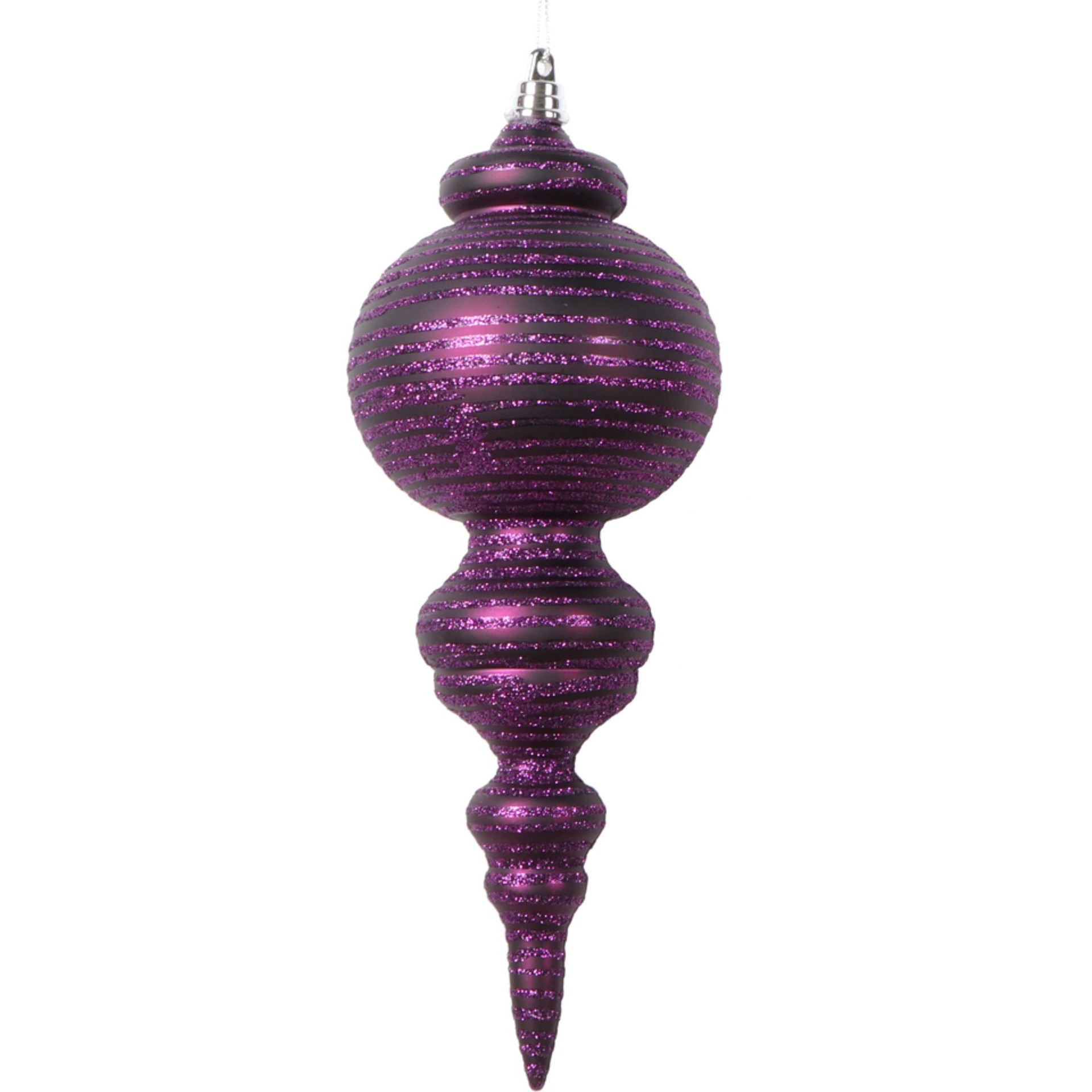 Vickerman 10" Matte Plum Finial Ornament 2 per bag.