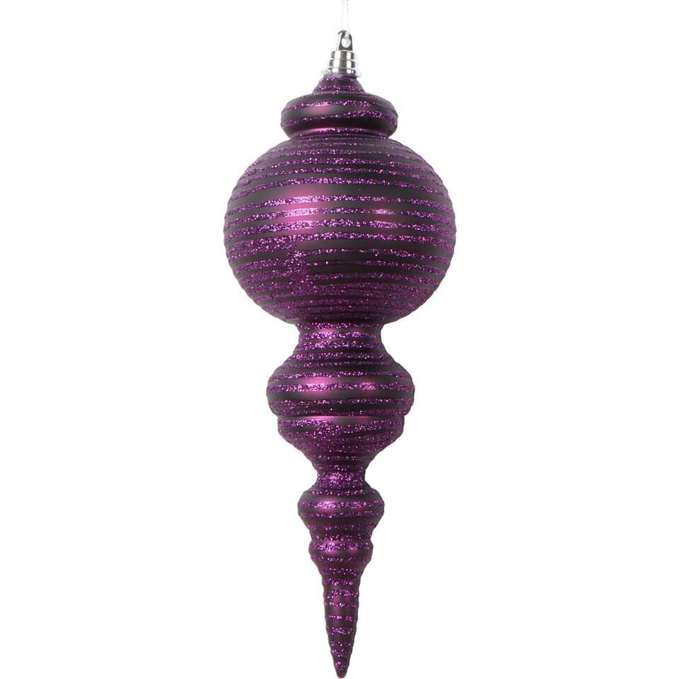 Vickerman 10" Matte Plum Finial Ornament 2 per bag.