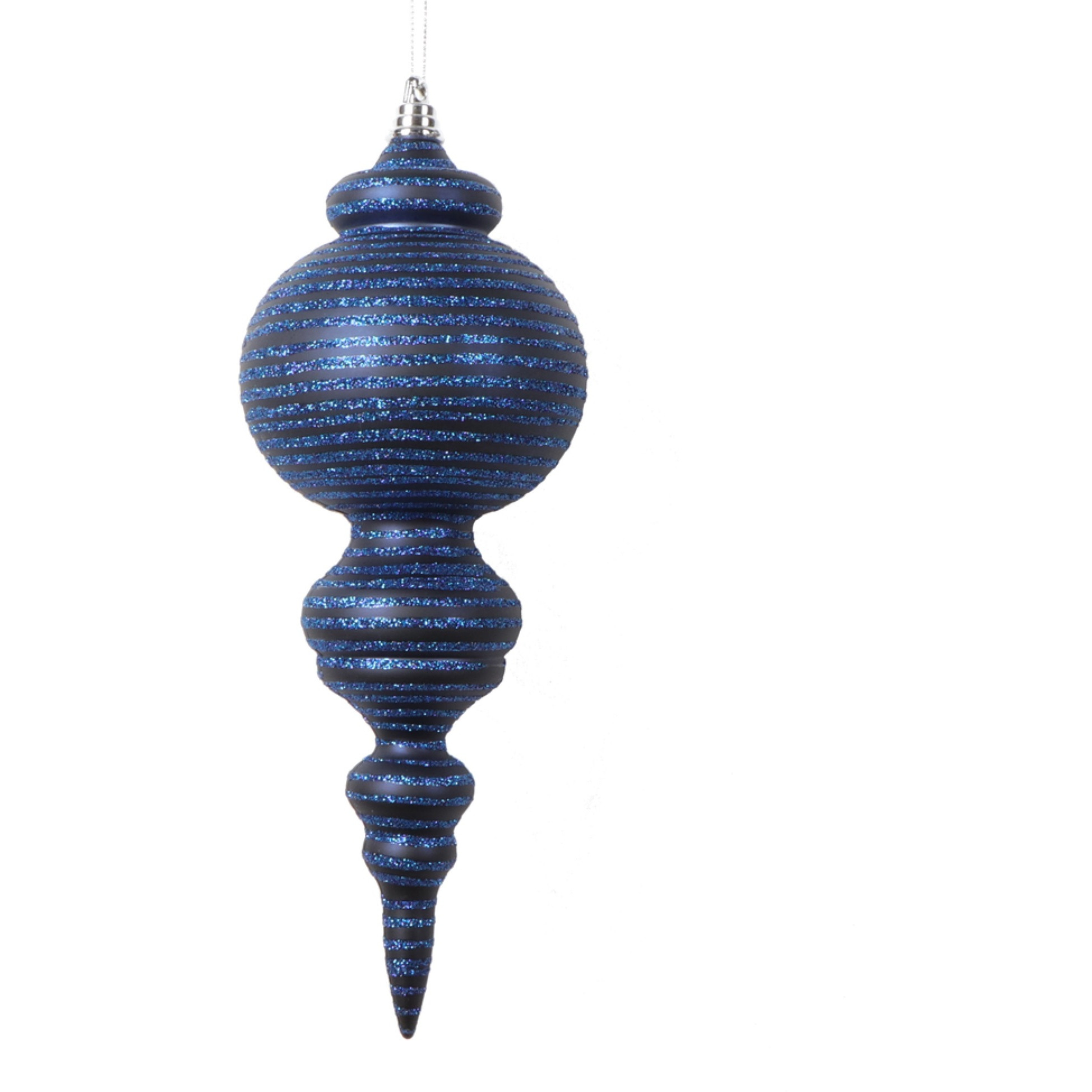 Vickerman 10" Matte Midnight Blue Finial Ornament 2 per bag.