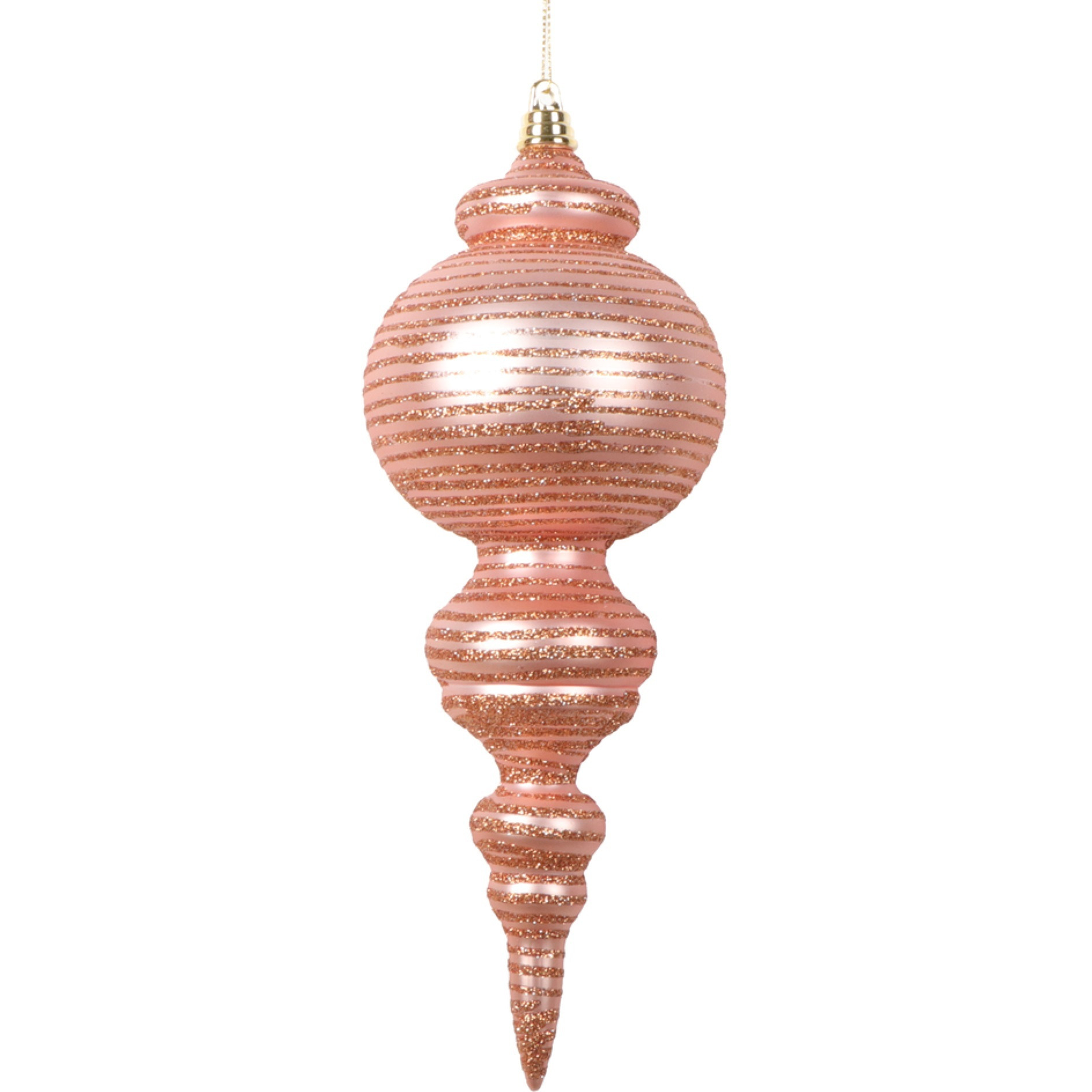 Vickerman 10" Matte Rose Gold Finial Ornament 2 per bag.