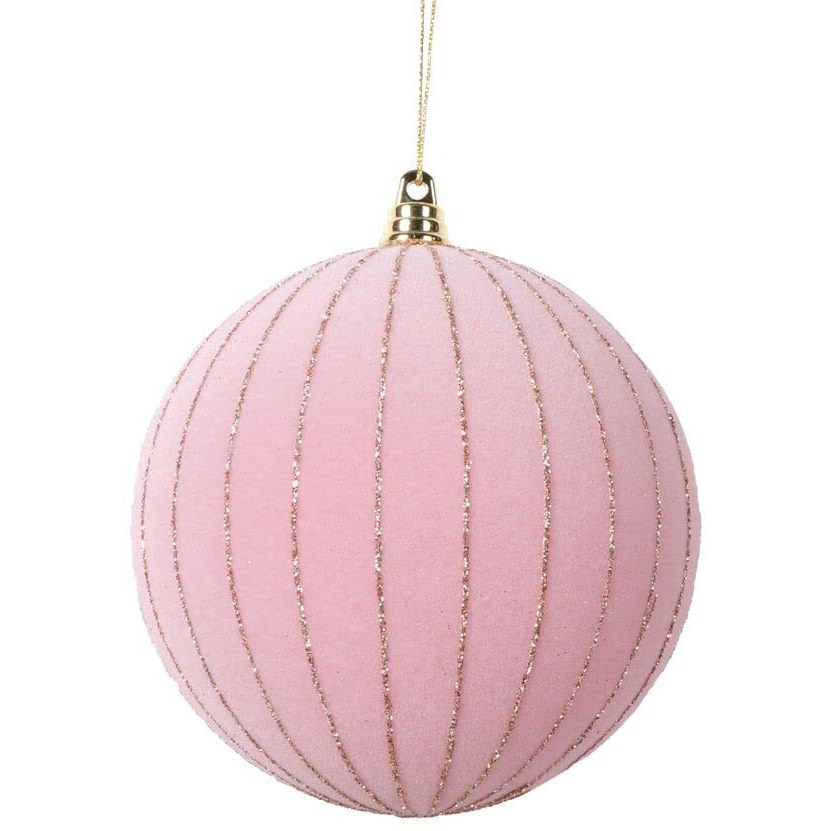 Vickerman 4.7" Light Pink Round Ornament 3 per bag.