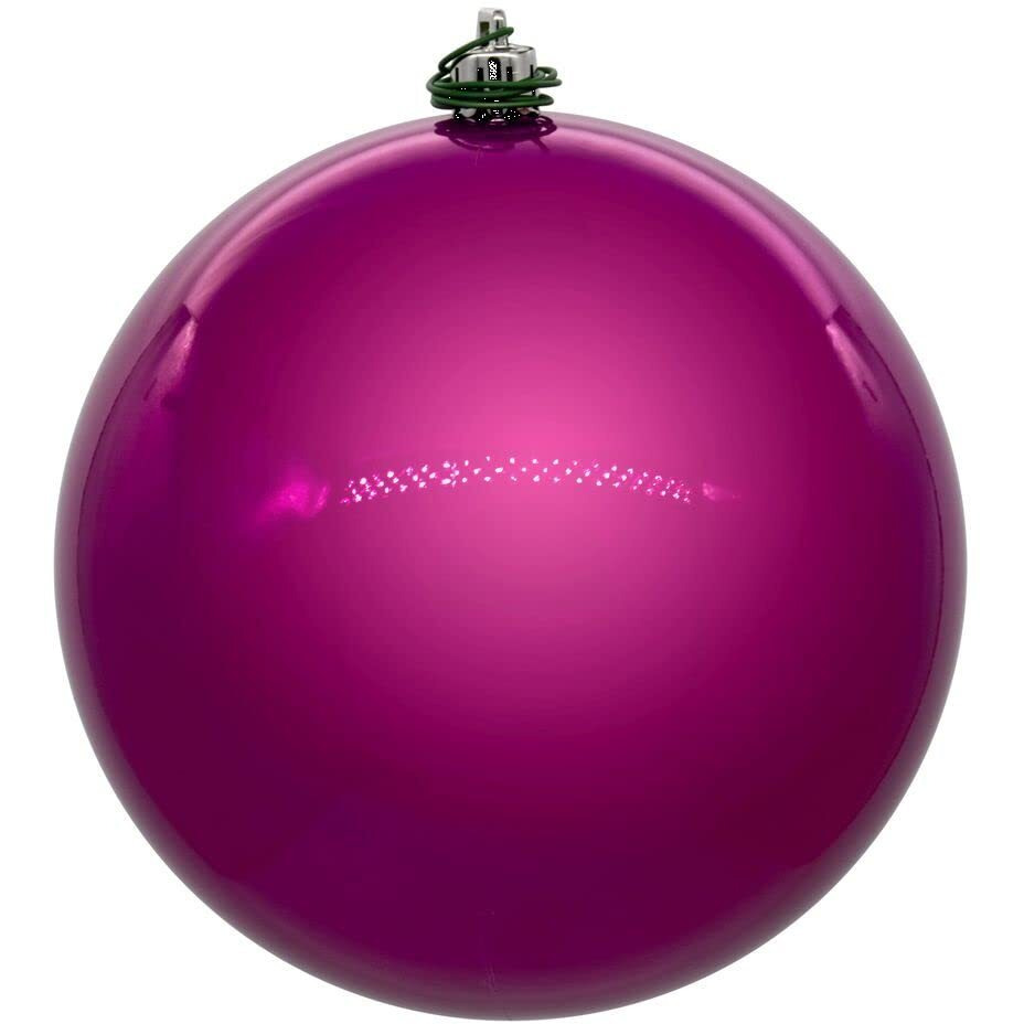 Vickerman 10" Fuchsia Pearl UV Drilled Ball Ornament 1 per bag.