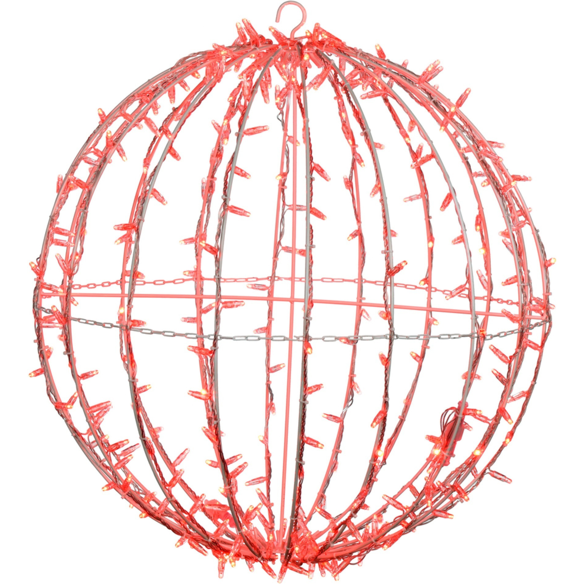 Vickerman 324Lt x 30" Fold Flat Red Led Twinkle Jumbo Hanging Sphere.