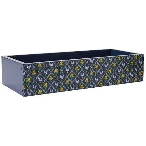 Fashion Toilet Tank Topper Trays - Blue Scalloped Floral