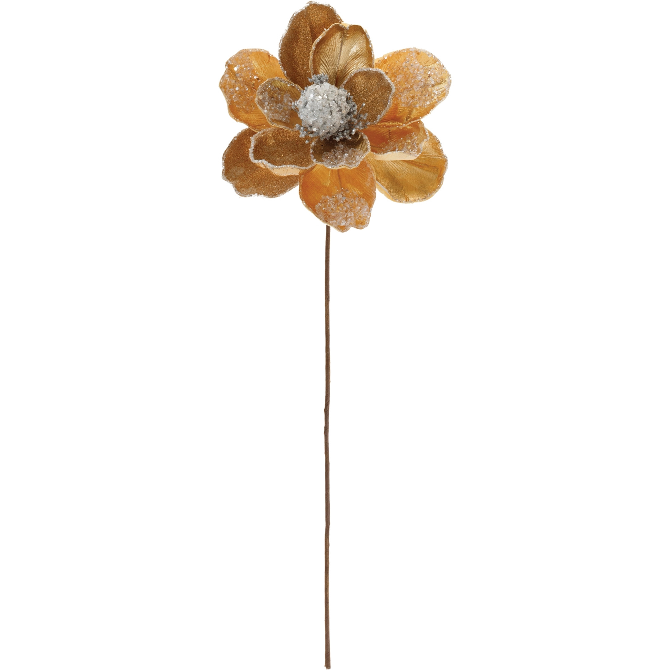 Beaded Gold Magnolia Flower Stem (Set of 2)