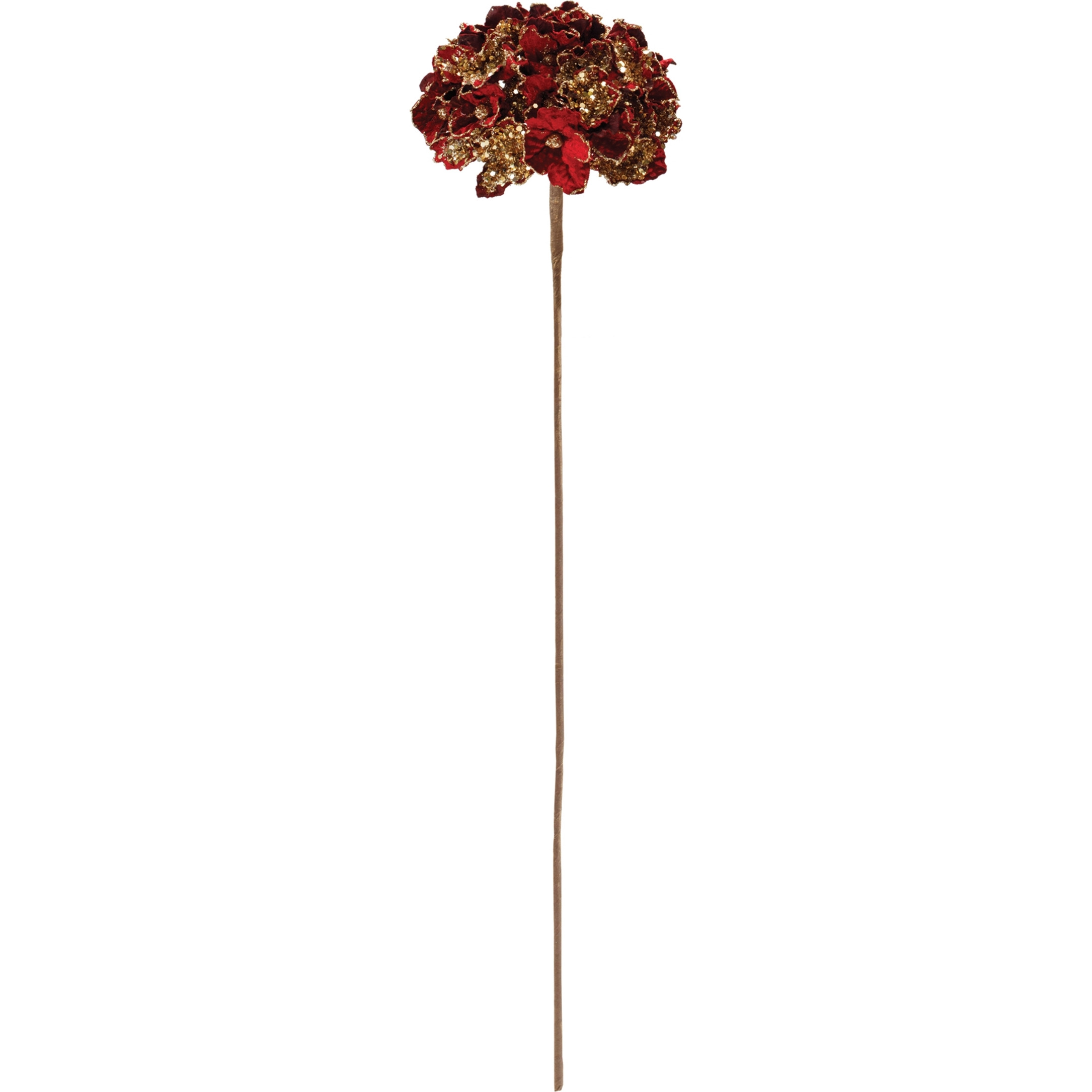 Beaded Burgandy Hydrangea Flower Stem (Set of 2)