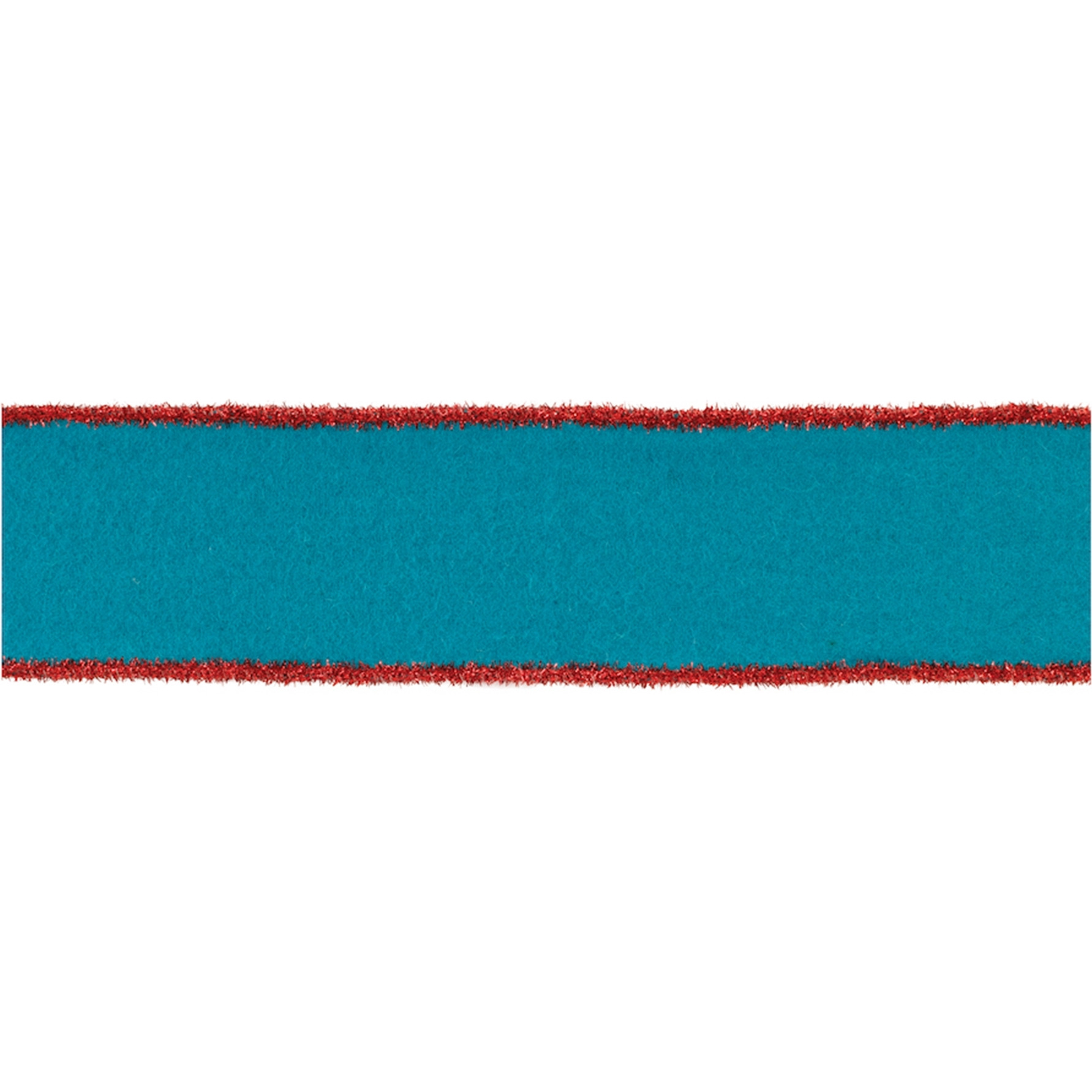 Blue Wool and Red Wired Ribbon (Set of 2)