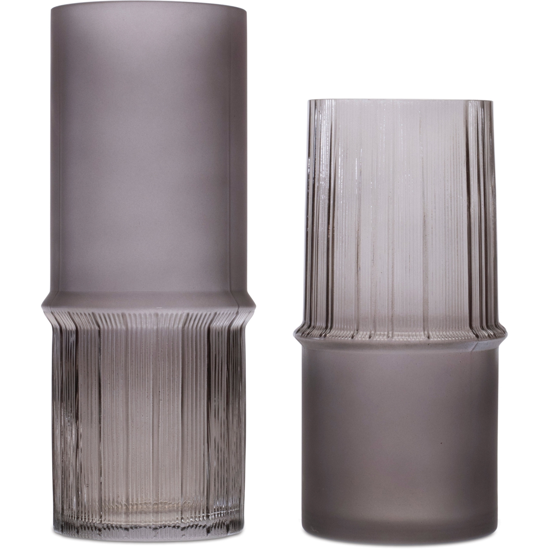 Grey Two-Toned Glass Vase (Set of 2)