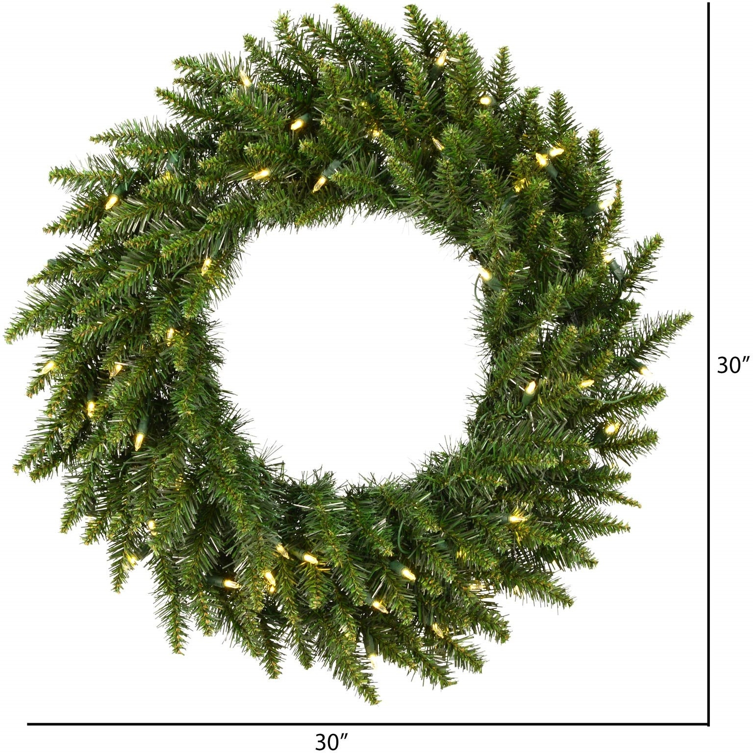 Vickerman 30" Camdon Fir Wreath 50LED WmWht - A861031LED