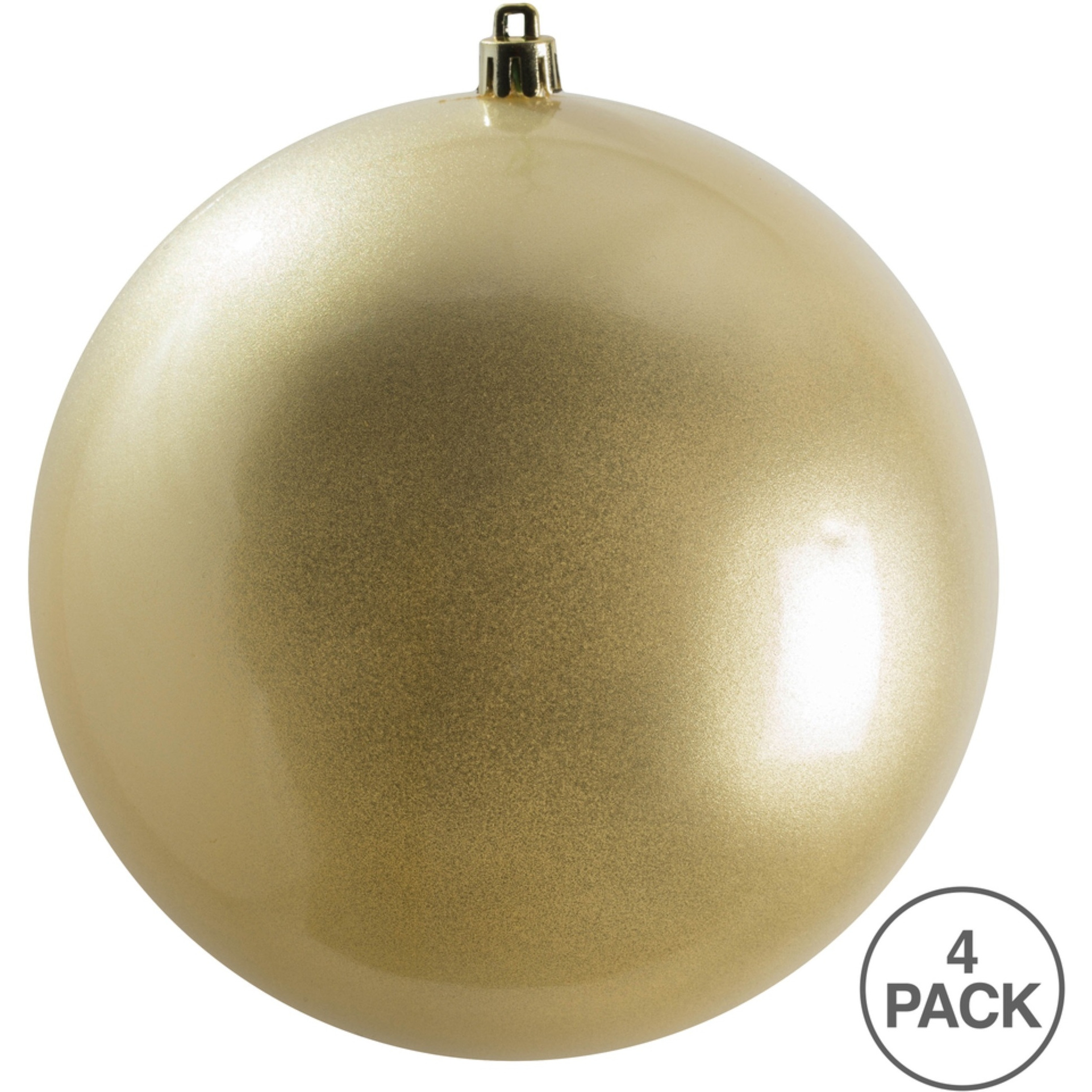 Vickerman 6" Champagne Candy Ball UV Drilled 4/Bag - N591538DCV