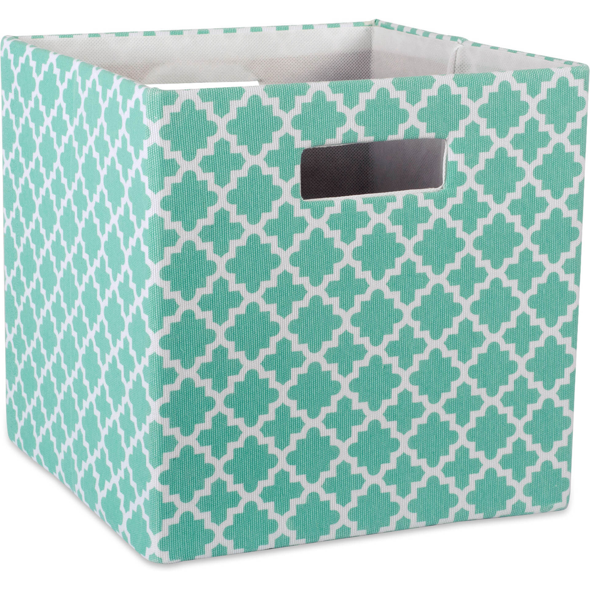 DII Polyester Cube Lattice Aqua Square