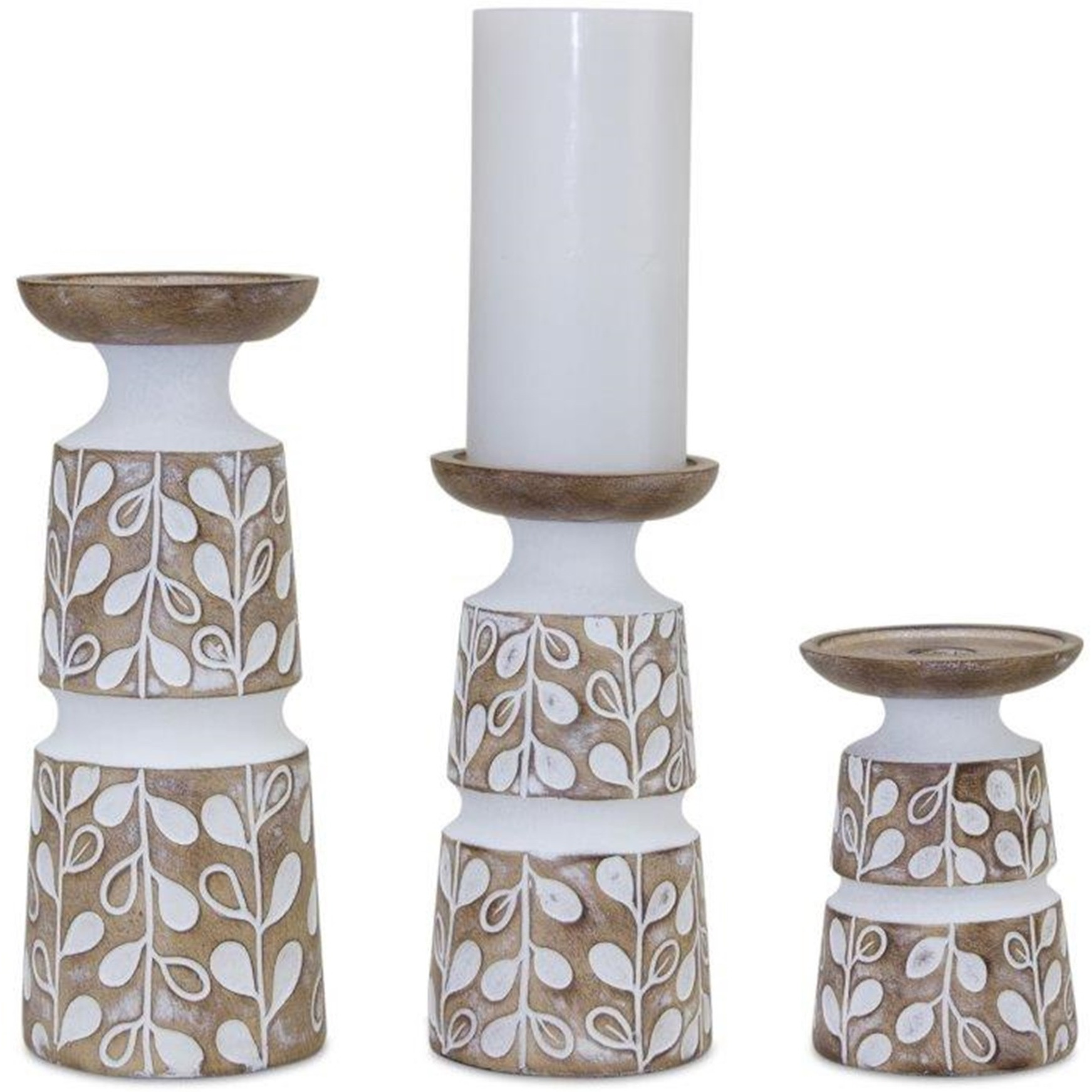 Candle Holder (Set of 3) 5.5&quotH, 8&quotH, 10.25&quotH Resin