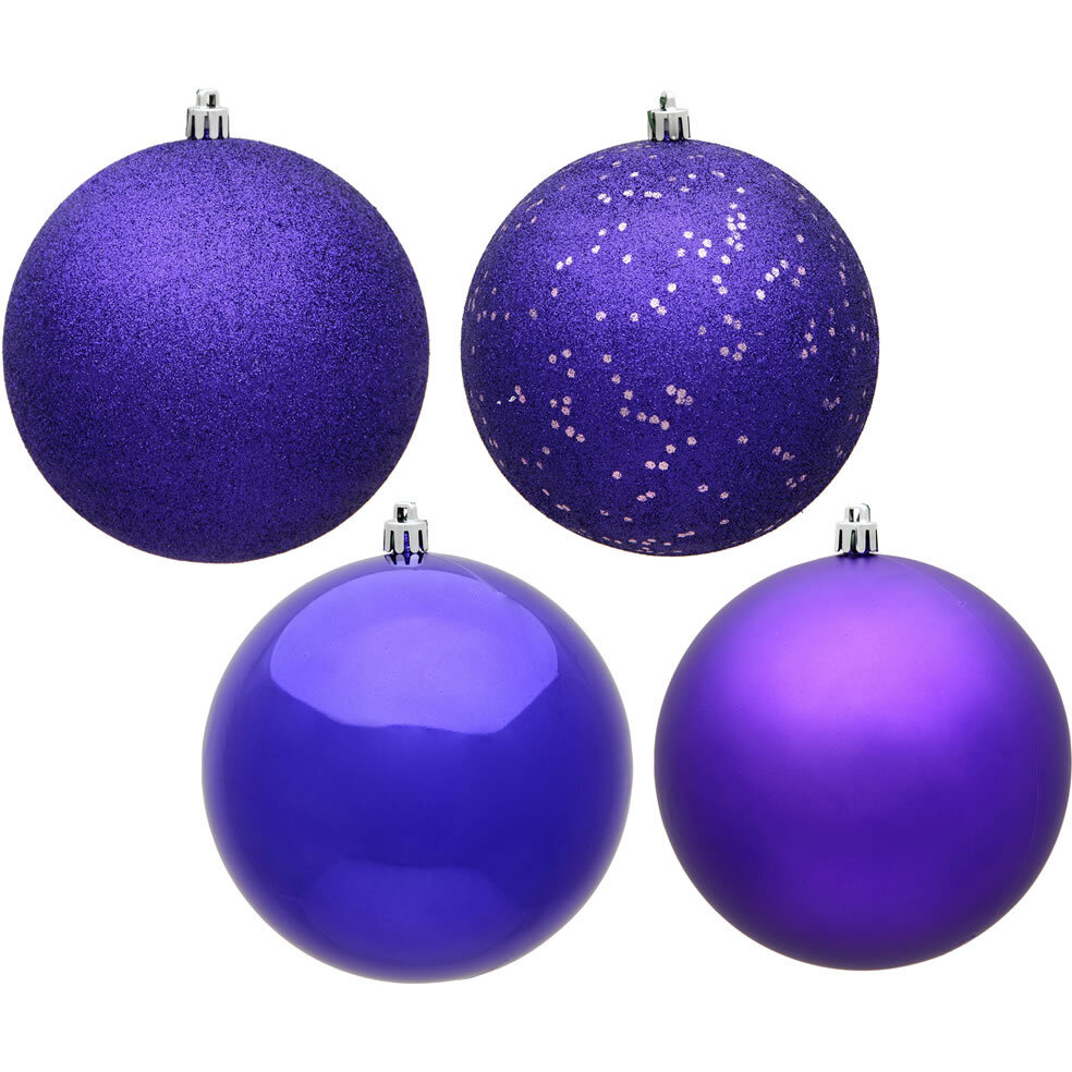 Vickerman 6" Purple Ball 4 Finish Asst 4/Bag - N591566DA