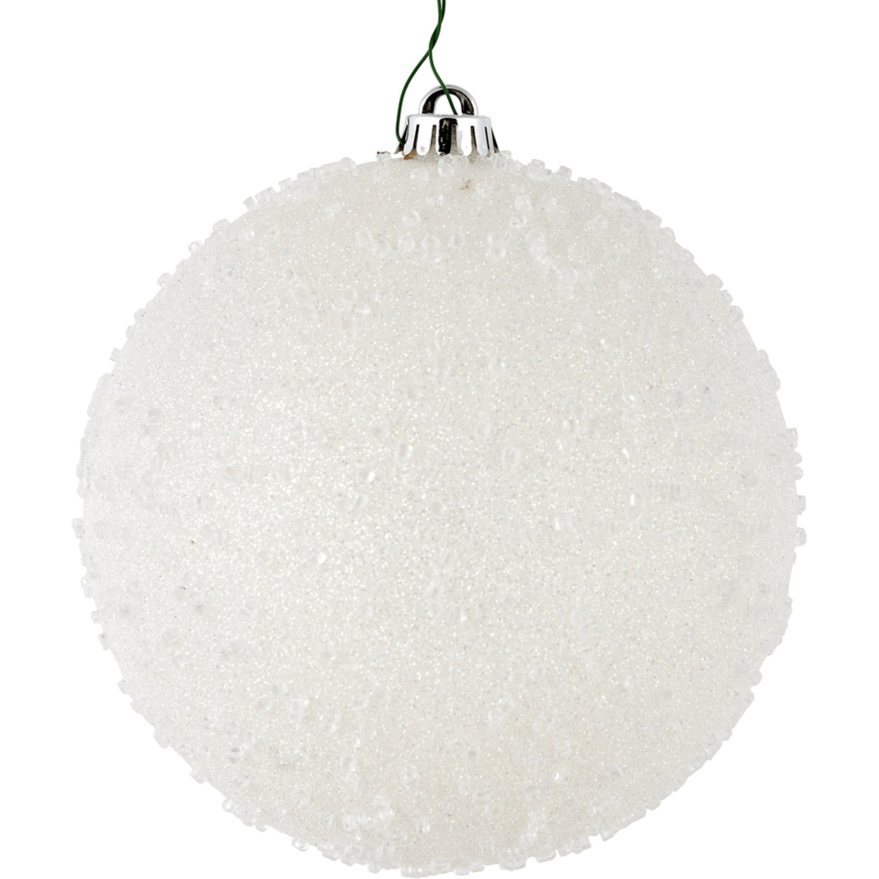 Vickerman 6" White Ice Ball Ornament 4/Bag - N185311