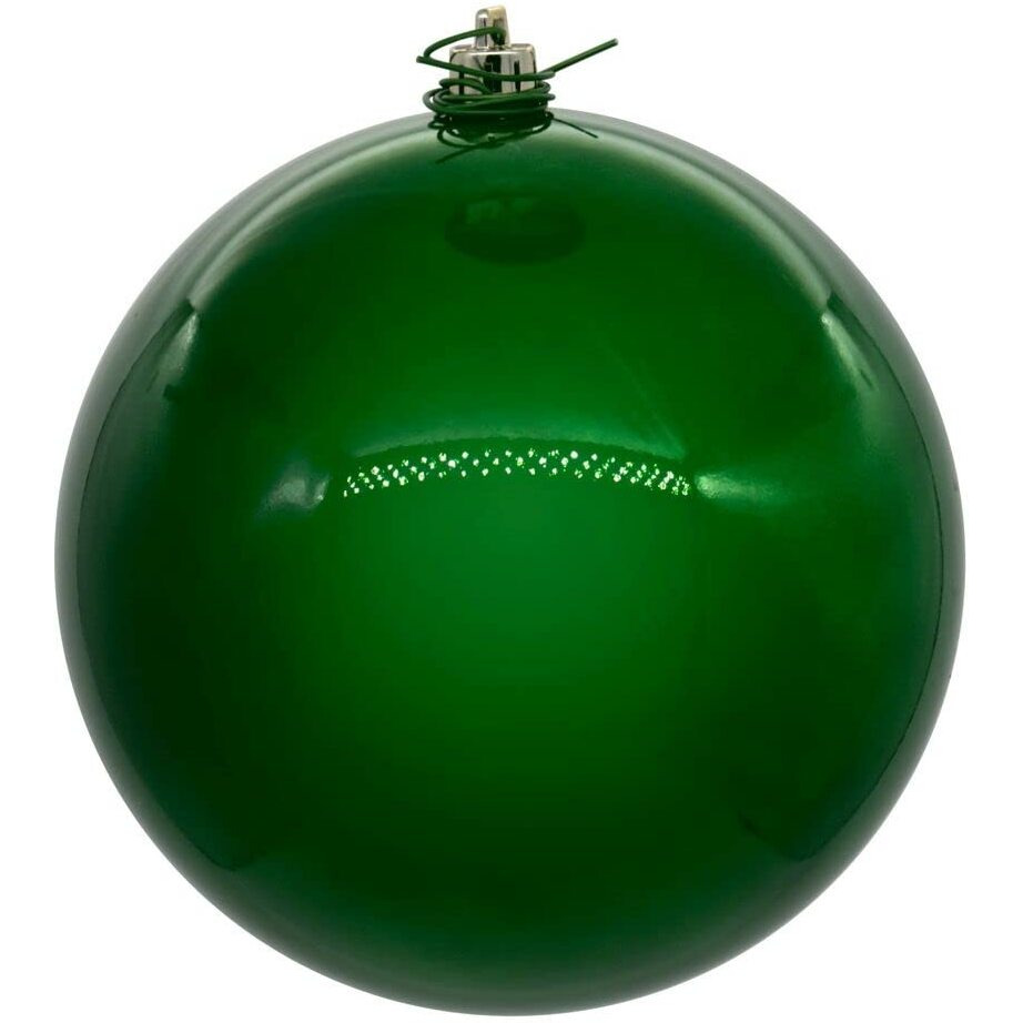 Vickerman 10" Green Pearl UV Drilled Ball Ornament 1 per bag.