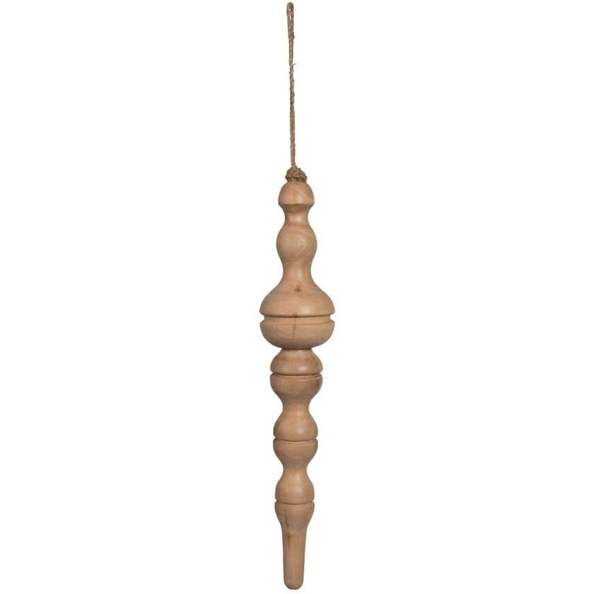 Vickerman 15" Light Natural Turned Wood Finial Ornament 2 per bag.