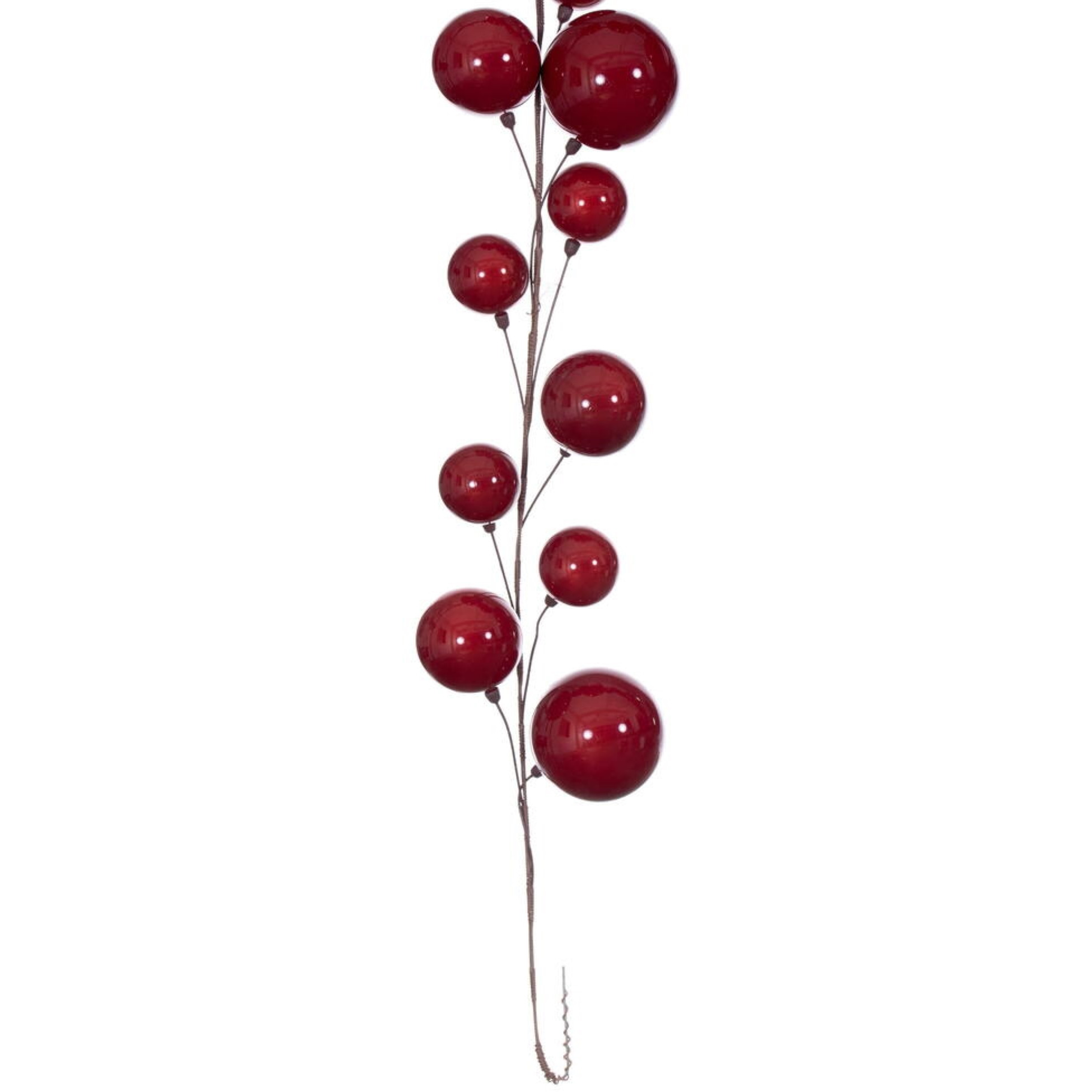 10' Red Pearl Branch Ball Garland