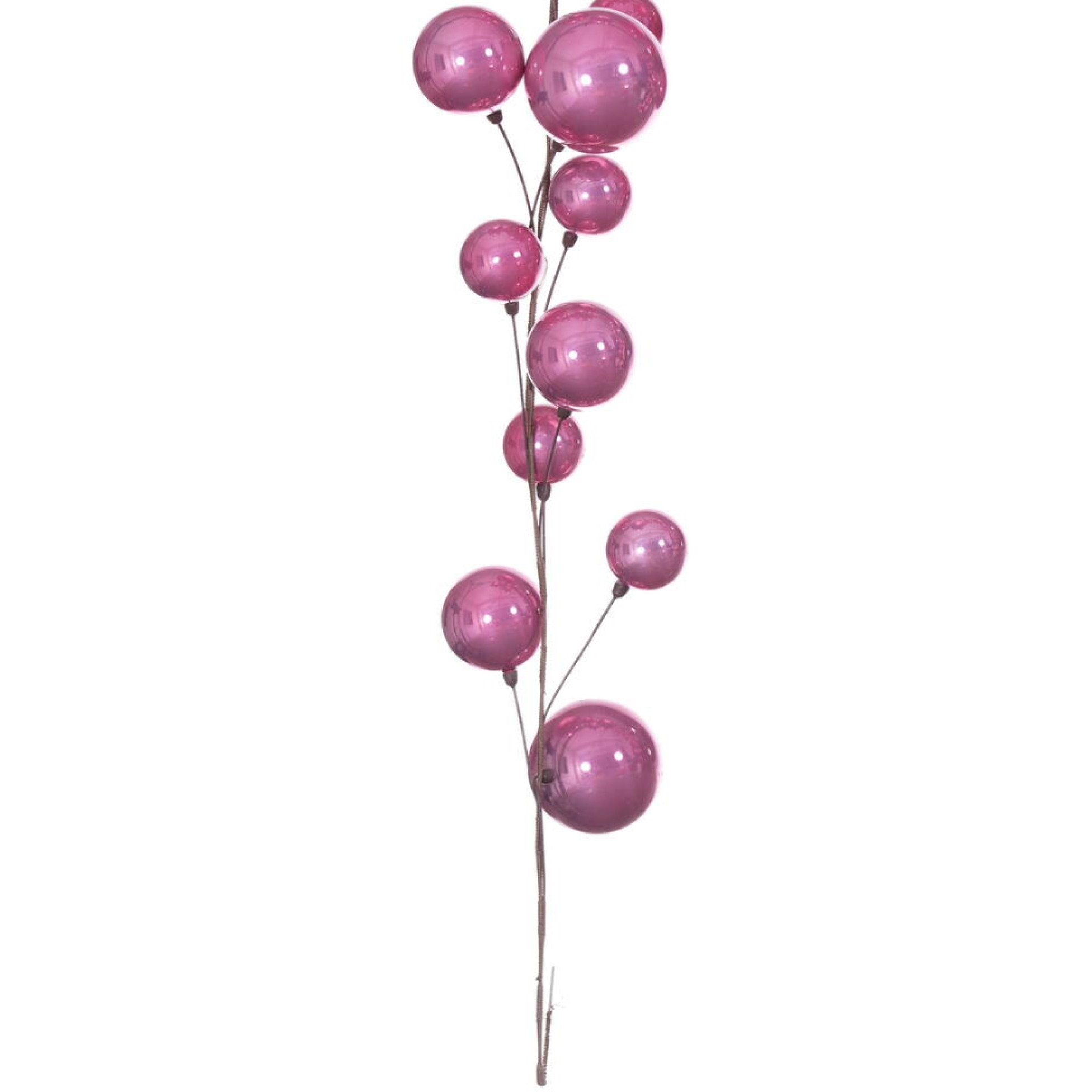 10' Pink Pearl Branch Ball Garland