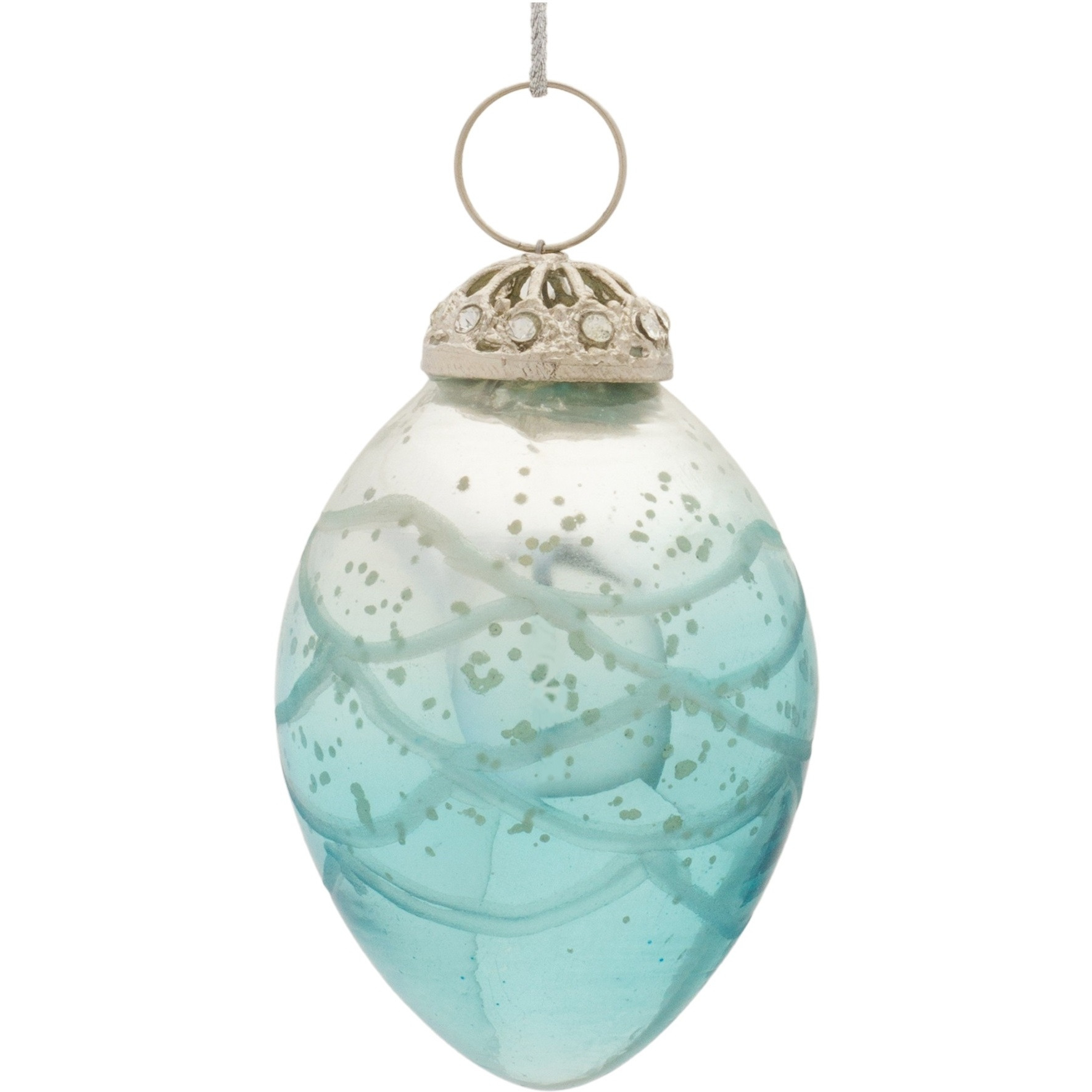 Blue Ombre Glass Drop Ornament (Set of 6)