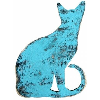 GDeBrekht 98112-24 Cat Sign Rustic Handcrafted Wooden Wall Art - 24 in.