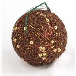 80 mm Sequin Ball Ornament&44 Brown