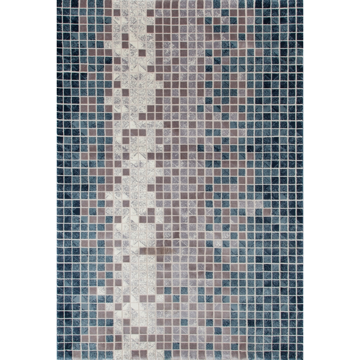 5 x 8 ft. Titanium Collection Mosaic Woven Area Rug - Aqua