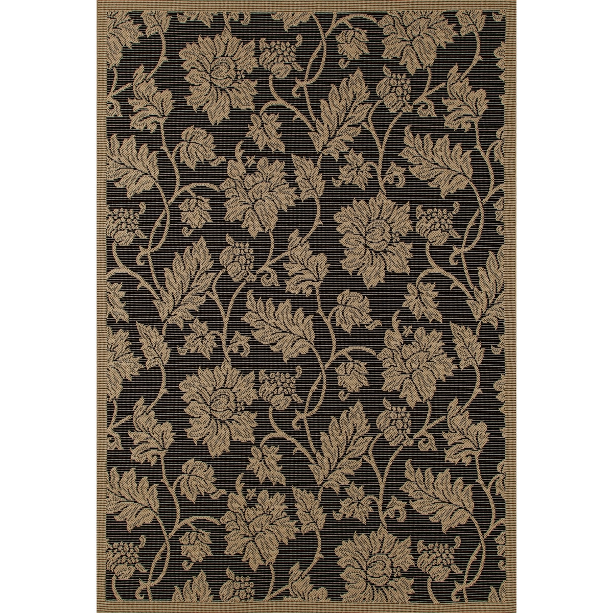 4 x 6 ft. Plymouth Collection Esplanade Flat Woven Indoor & Outdoor Area Rug&44 Black