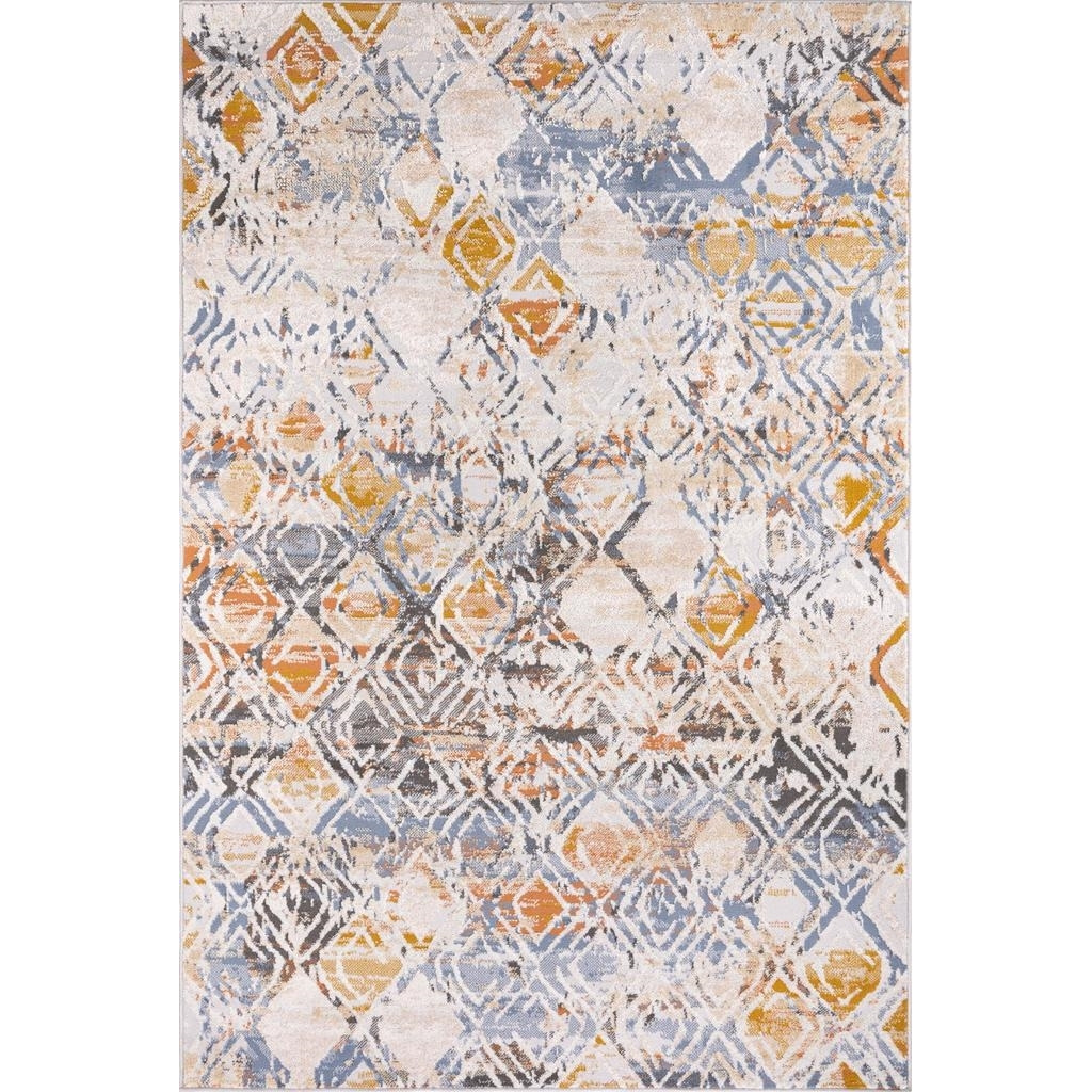 Lena Distressed Geometric 2 ft. x 6 ft. Runner Rug