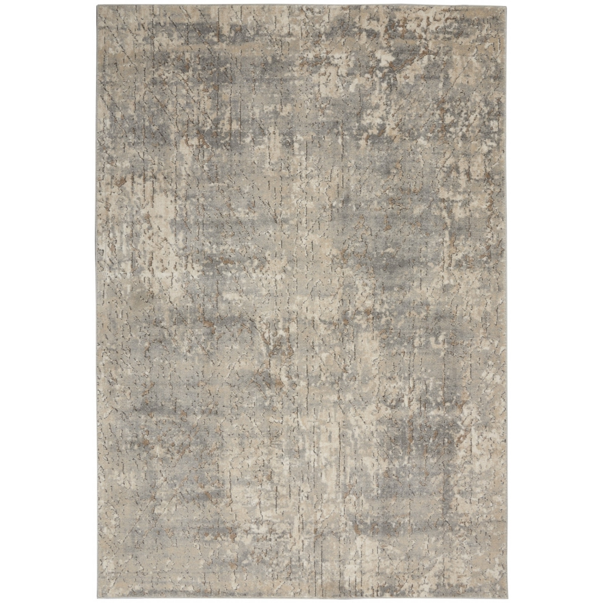 4 x 6 ft. Beige & Gray Abstract Power Loom Non Skid Rectangle Area Rug - Beige and Gray - 4 x 6 ft.