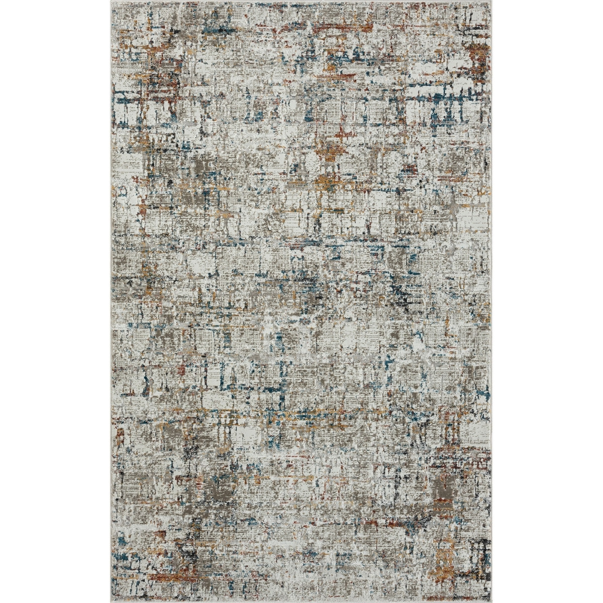 2 x 3 ft. Gray Abstract Distressed Rectangle Area Rug - Gray - 2 x 3 ft.