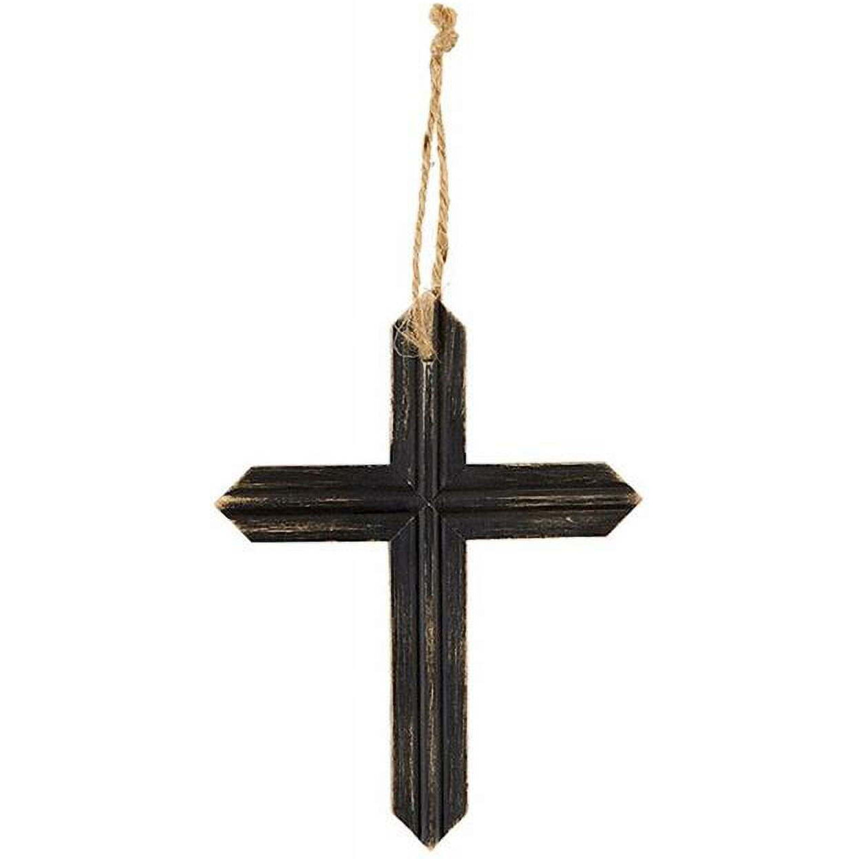 5.5 x 7.8 in. Black Fir Wood Hanging Cross