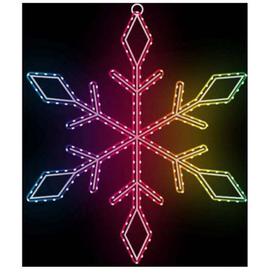 24 in. Dia. Video Snowflake with Function Tape Light - Multi Color