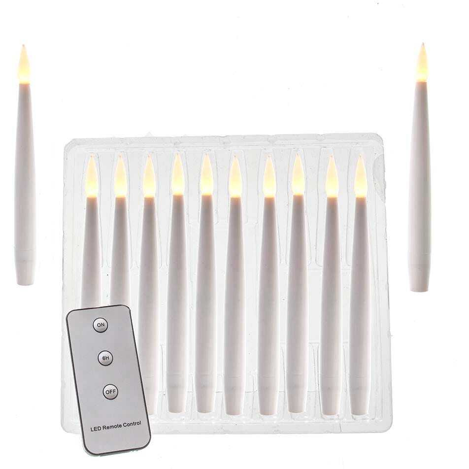 6 in. Battery-Operated Floating Candles with String Ornament Set - 10 Piece