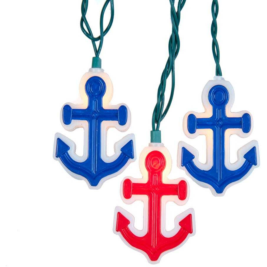 10-Light Red & Blue Anchor Light Set with UL Certified