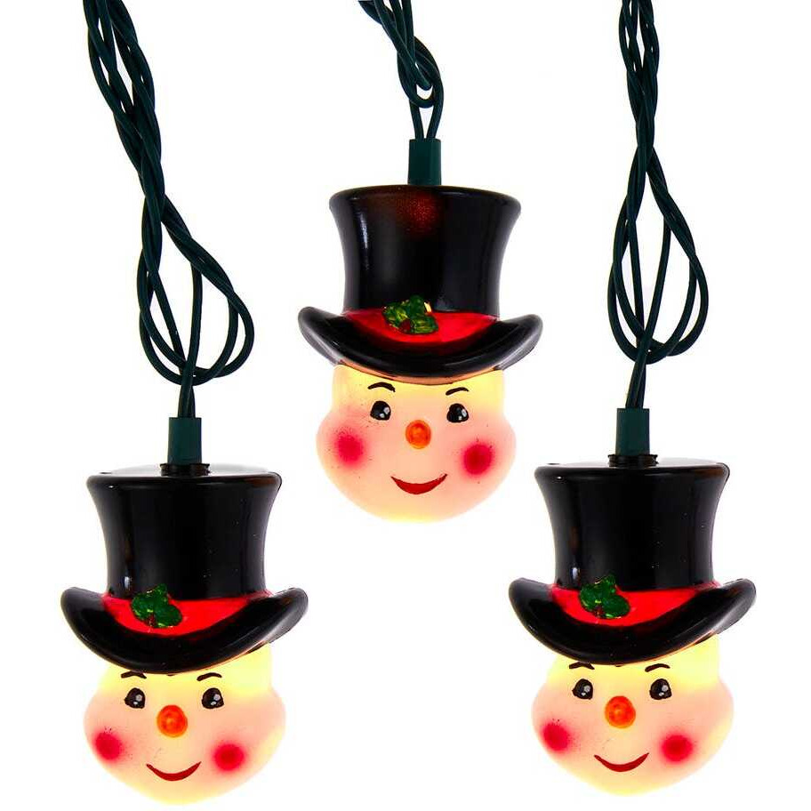 10-Light Snowman Head Light Set with UL Certified