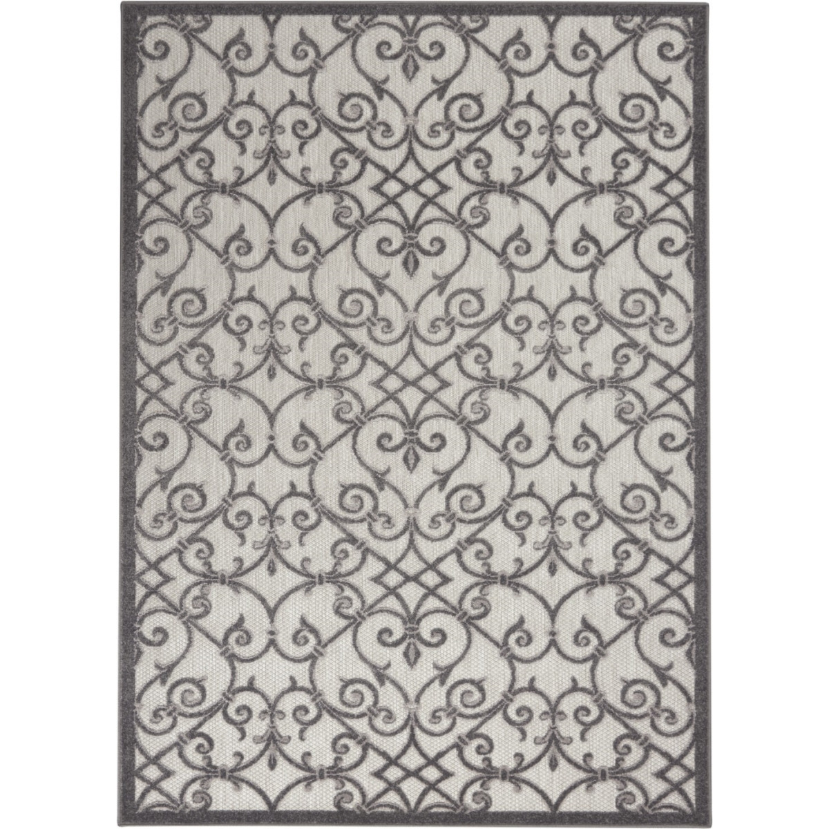 5 x 8 ft. Gray & Charcoal Indoor & Outdoor Area Rug