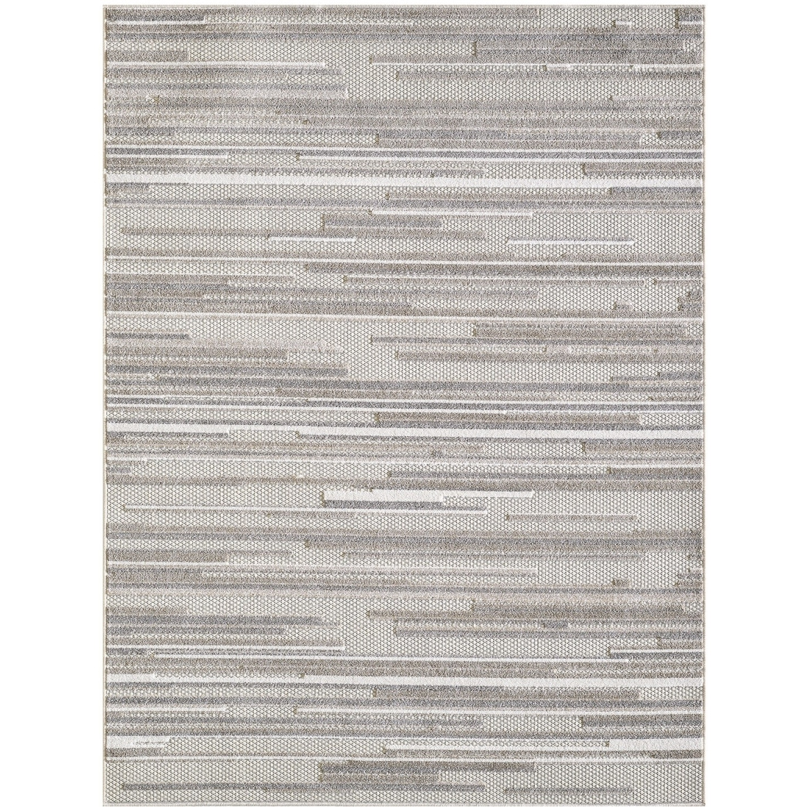 2 x 4 ft. Gray Abstract Striped Indoor or Outdoor Area Rug - Grey - 2 x 4 ft.