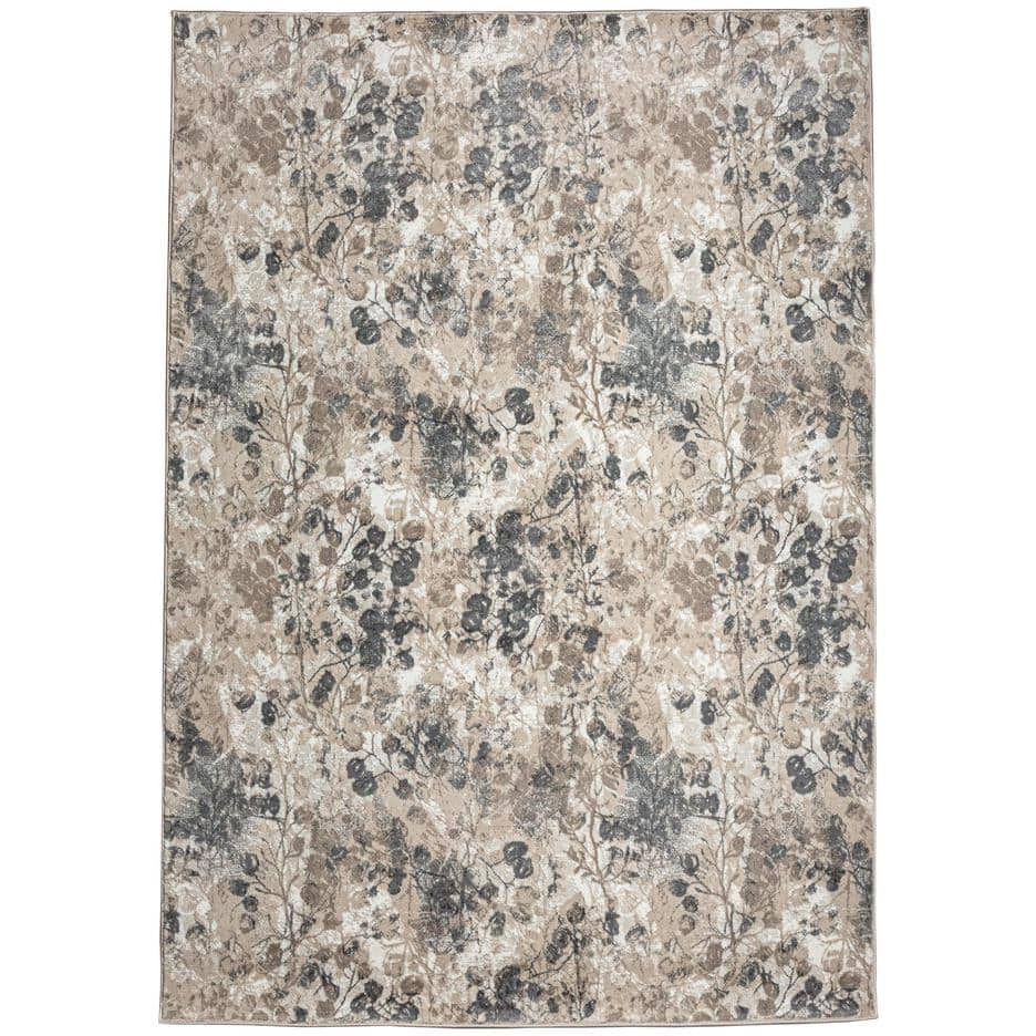 1242-1013-GREY 7 ft. 10 in. x 10 ft. 6 in. Livigno Floral Rectangle Area Rug&44 Grey