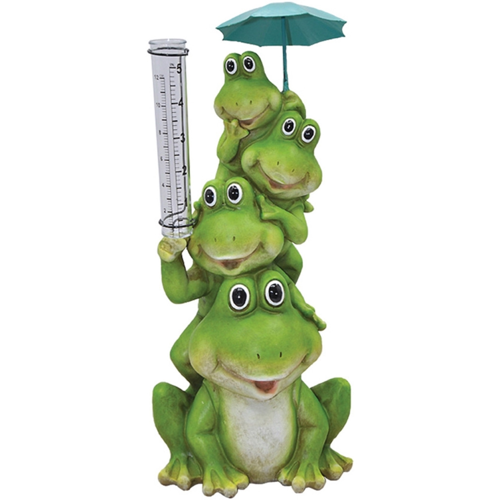 14 in. Resin Frog Rain Gauge