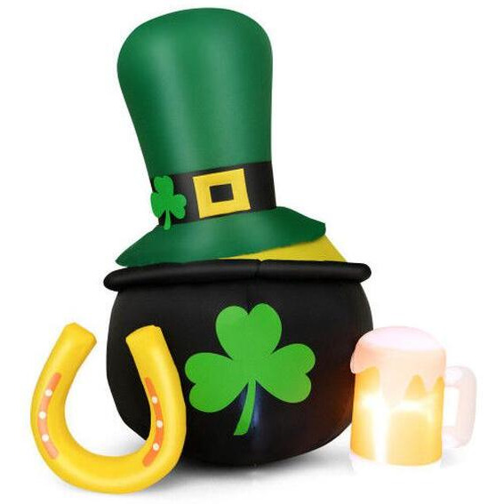 5 ft. Inflatable St Patricks Day Leprechaun Hat Decoration