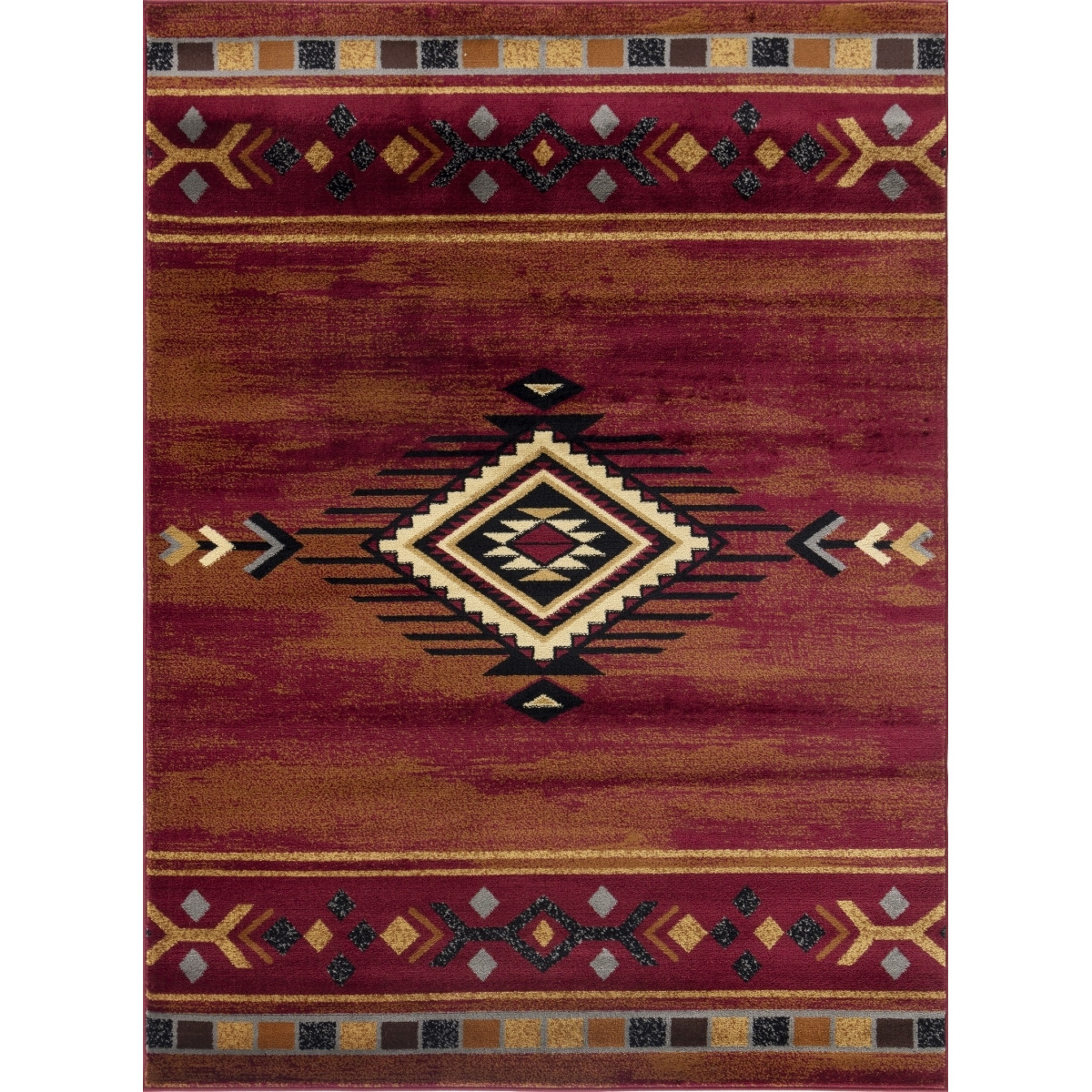 7 ft. 10 in. x 10 ft. 3 in. Yellowstone Southwest Machine Made Rectangle Rug&44 Red