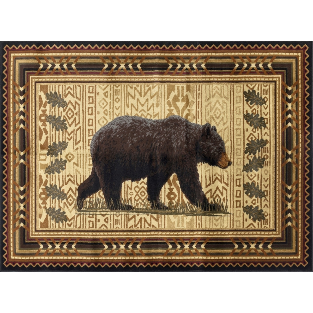 7 ft. 10 in. x 10 ft. 3 in. Cabin Life Lodge Machine Made Rectangle Rug&44 Black