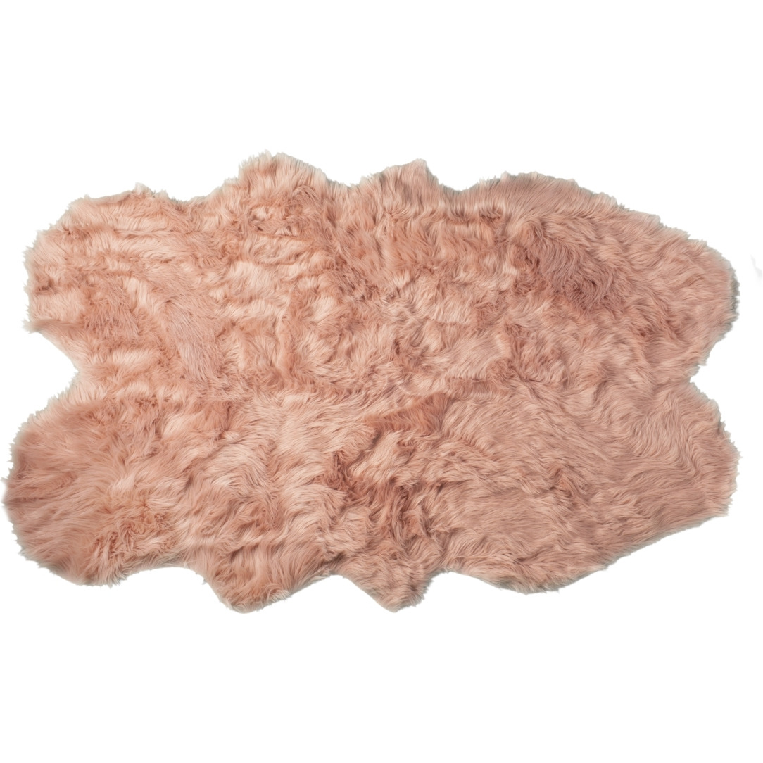 Home Decor Gordon Faux Sheepskin Quattro Rug | 1-Piece | Dusty rose | 4&aposx6&apos