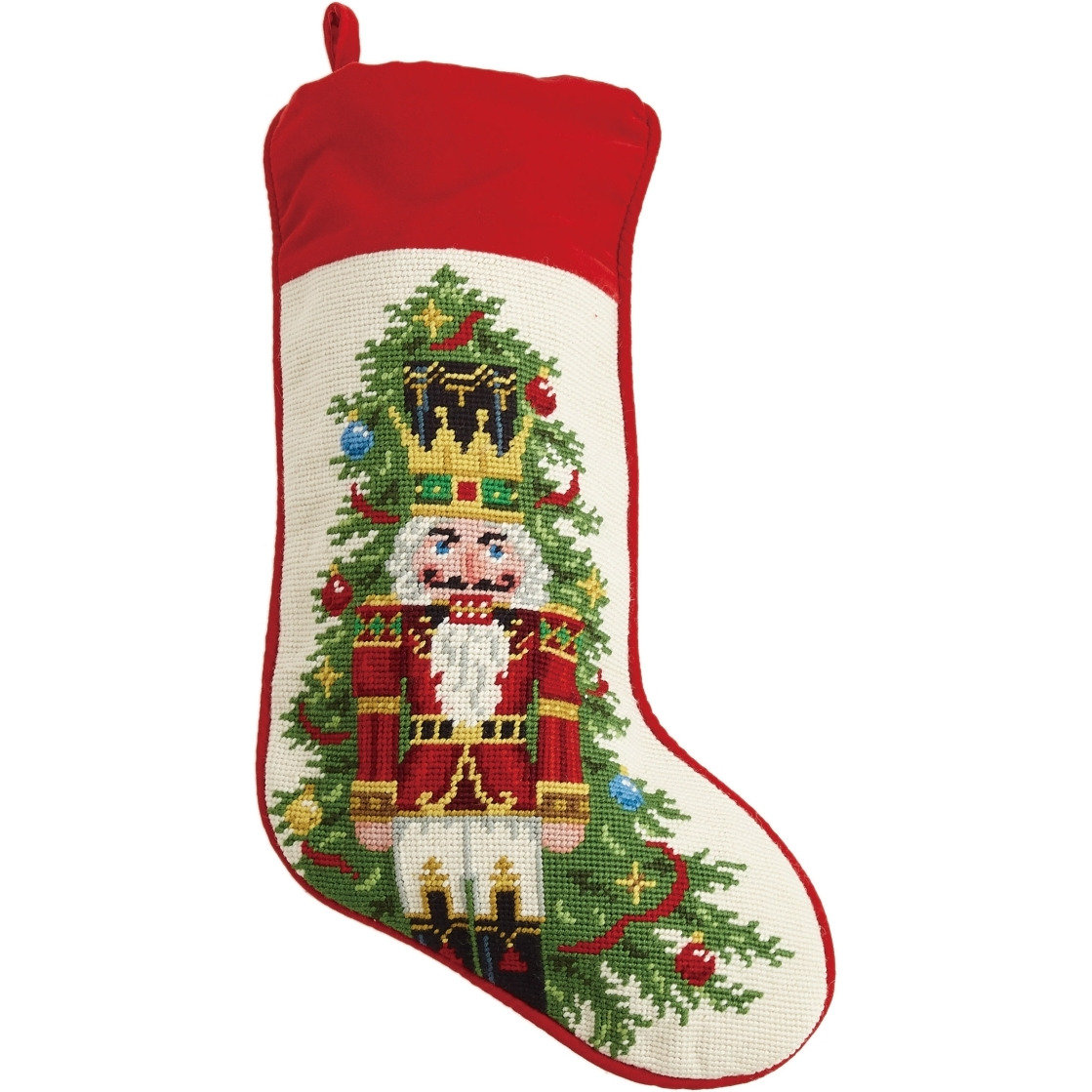 11 x 18 in. Nutcracker Needlepoint Christmas Stocking