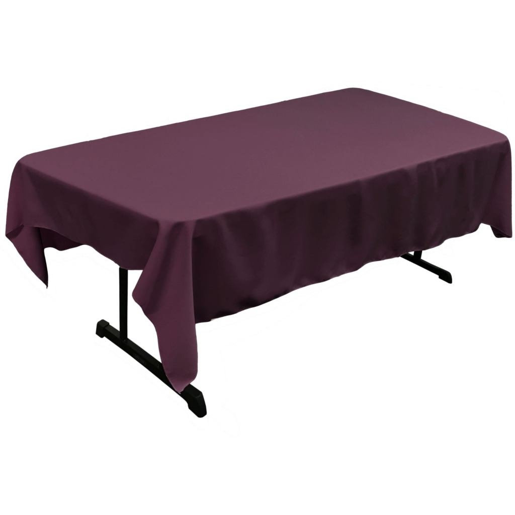 TCpop60x84-EggplantP42 Polyester Poplin Rectangular Tablecloth&44 Eggplant - 60 x 84 in.